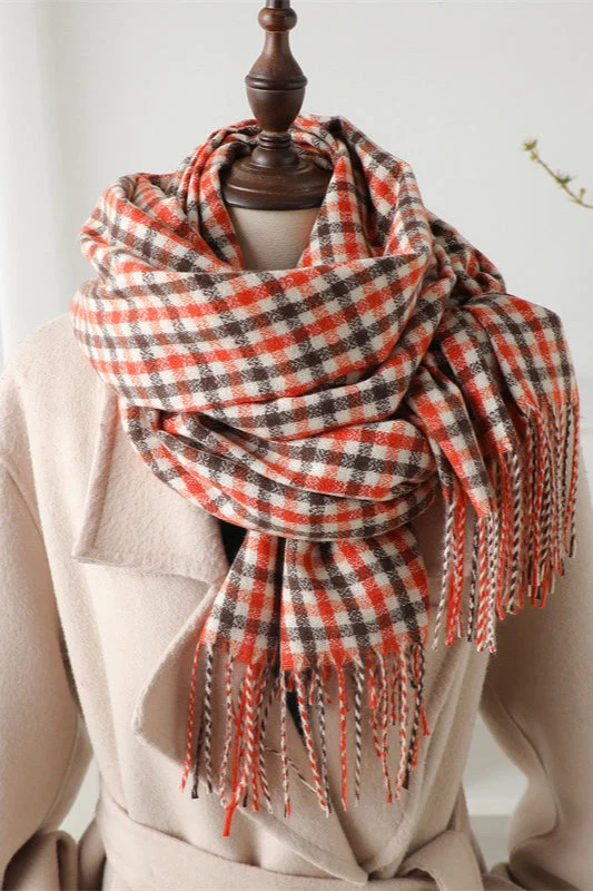 Checkered Thermal Shawl Scarf - Image 3