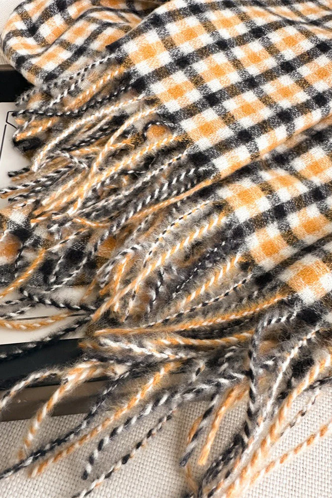 Checkered Thermal Shawl Scarf - Image 6