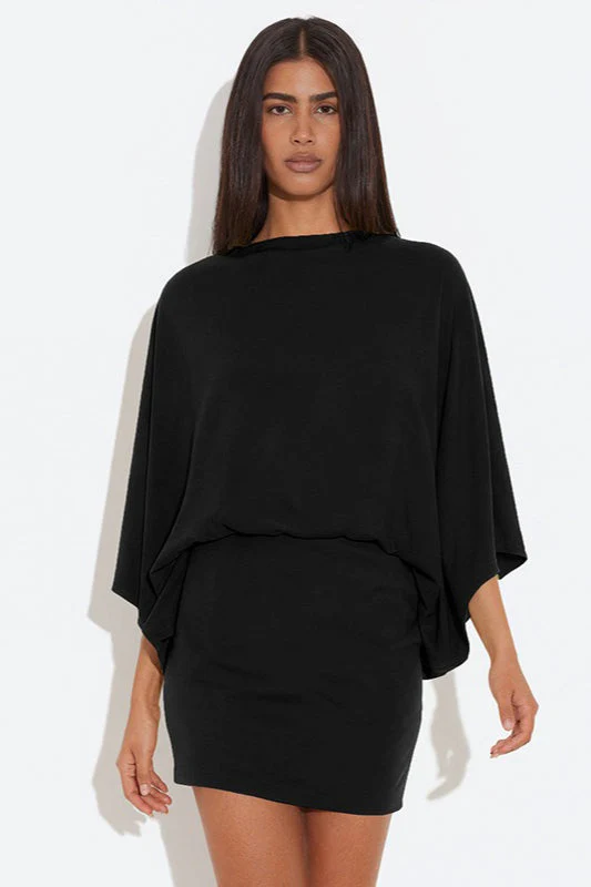 Chic Back Deep V Cowl Neck Loose Mini Dress - Image 10