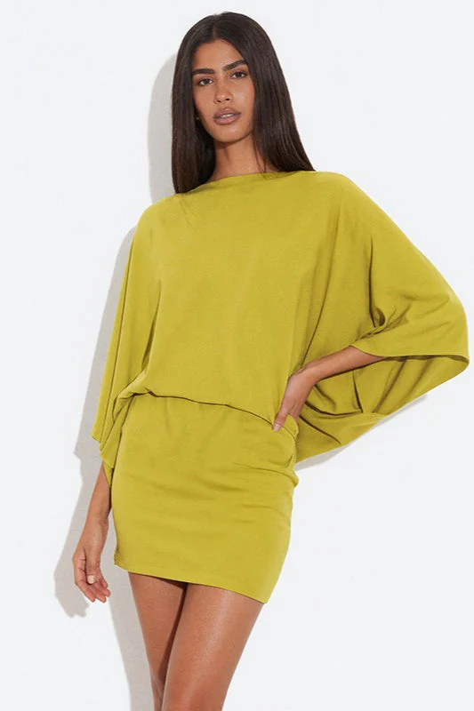 Chic Back Deep V Cowl Neck Loose Mini Dress - Image 3