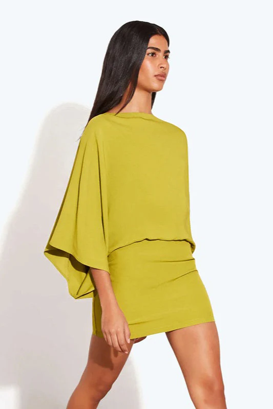Chic Back Deep V Cowl Neck Loose Mini Dress - Image 4