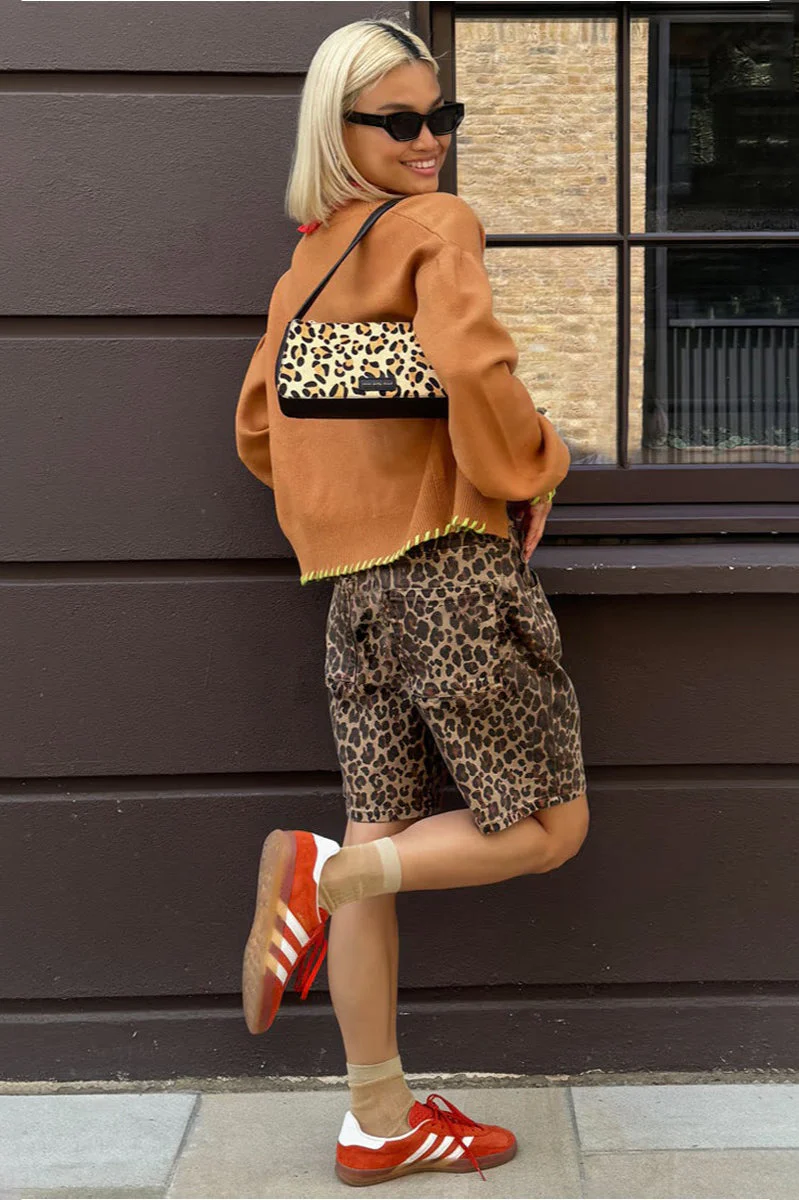 Chic Casual Cotton Leopard Print Shorts - Image 4