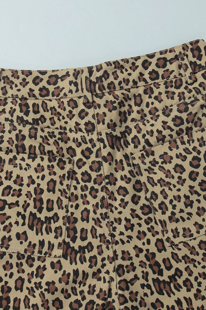 Chic Casual Cotton Leopard Print Shorts - Image 6