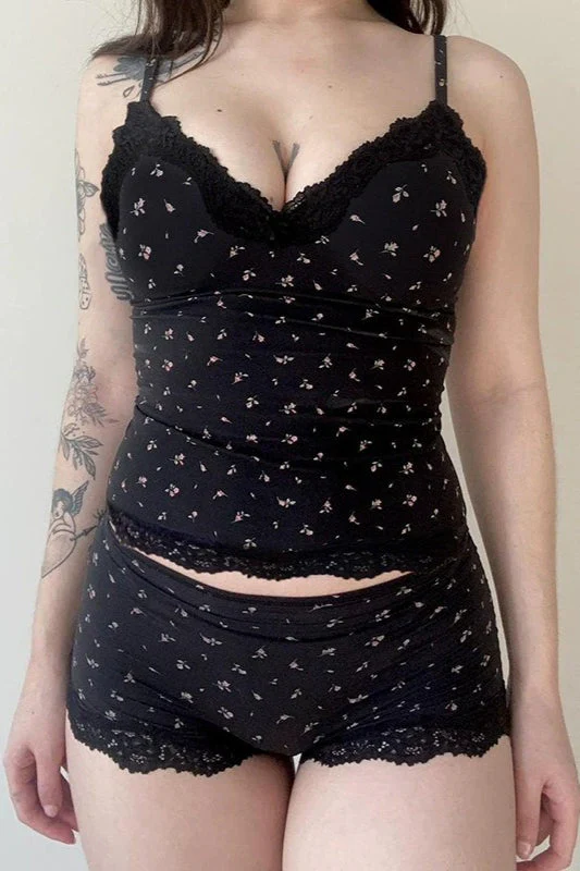Chic Casual Floral Lace Sexy Cami Two Piece Set - Image 5