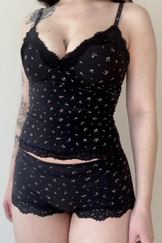 Chic Casual Floral Lace Sexy Cami Two Piece Set - Image 6
