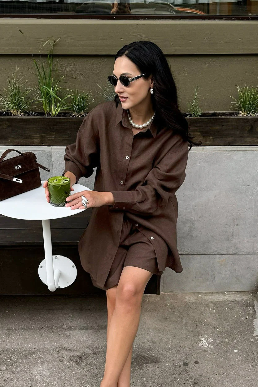 Chic Casual Versatile Cardigan Shorts Two Piece Set - Image 6