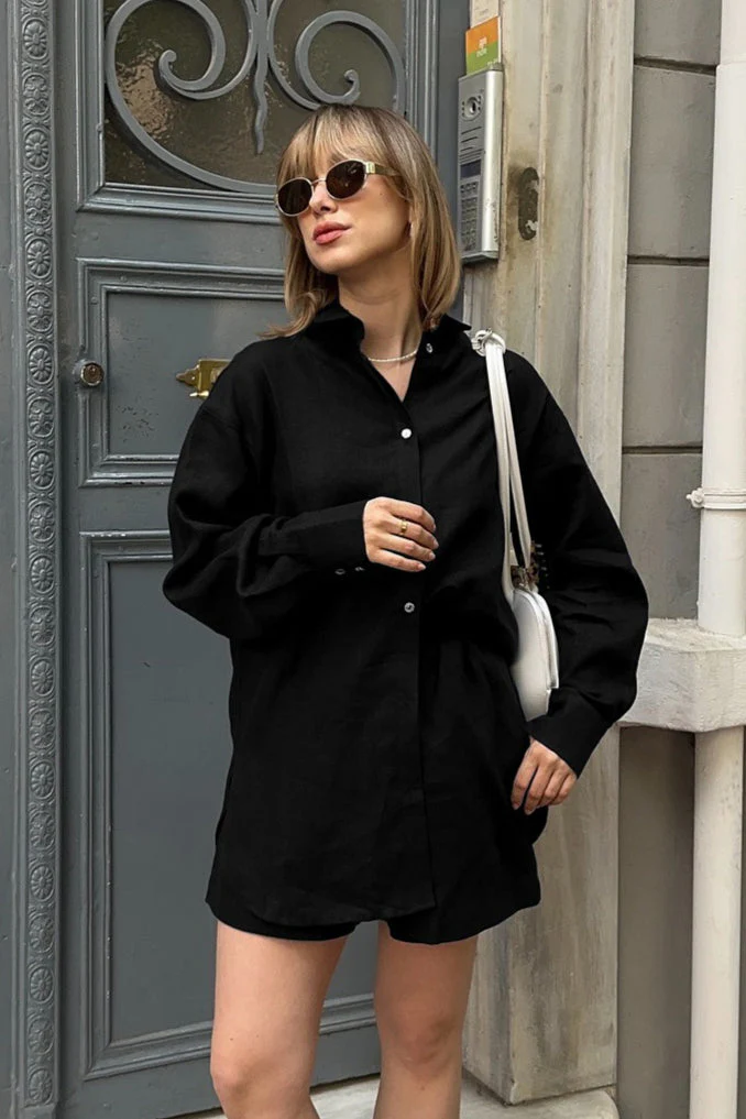 Chic Casual Versatile Cardigan Shorts Two Piece Set - Image 9