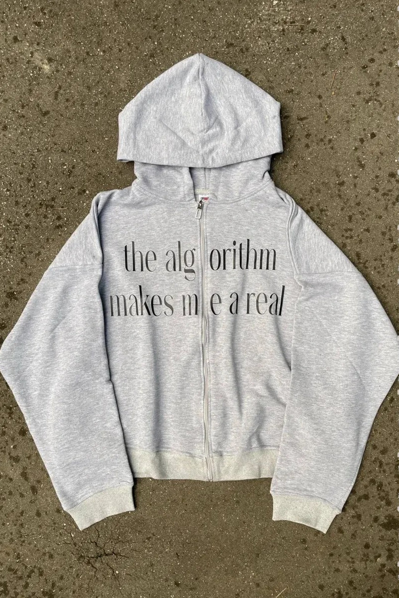 Chic Color Block Fun Letter Print Hoodie - Image 4