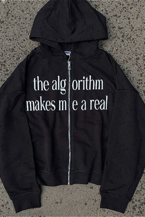 Chic Color Block Fun Letter Print Hoodie - Image 5
