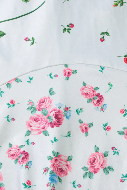 Chic Deep V Short Sleeve Slim Floral Dress - Image 4