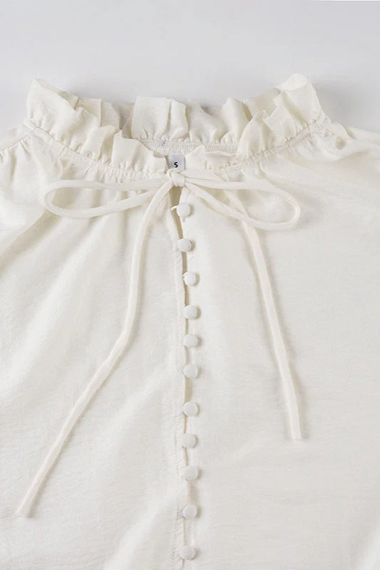 Chic Elegant Deep V Tie Ruffle Sleeve Mini Dress - Image 5