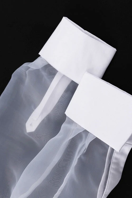 Chic Long Sleeve Lapel Organza Blouse - Image 5