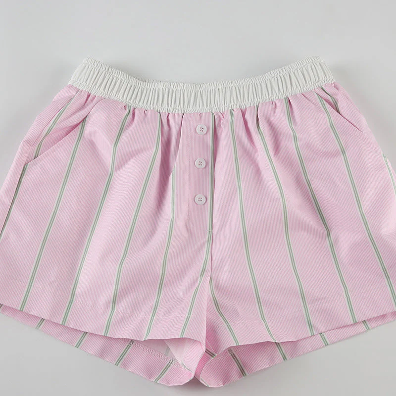 Chic Loose Color Block Striped Shorts - Image 4