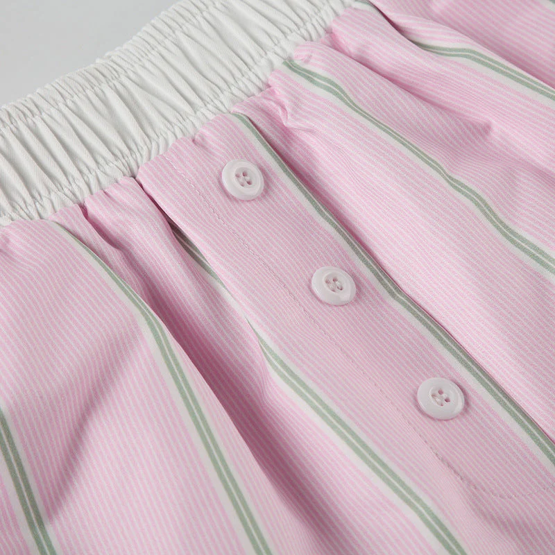 Chic Loose Color Block Striped Shorts - Image 5