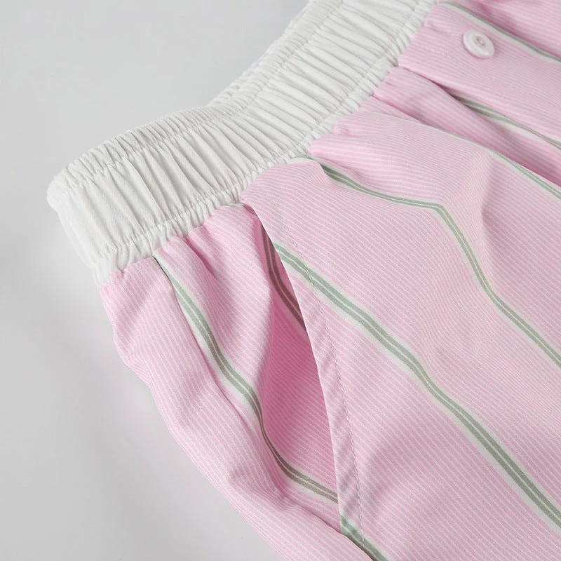 Chic Loose Color Block Striped Shorts - Image 6