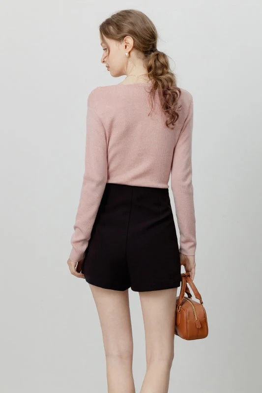 Chic Off Shoulder Tie Waist Cowl Neck Long Sleeve Tee - Image 10