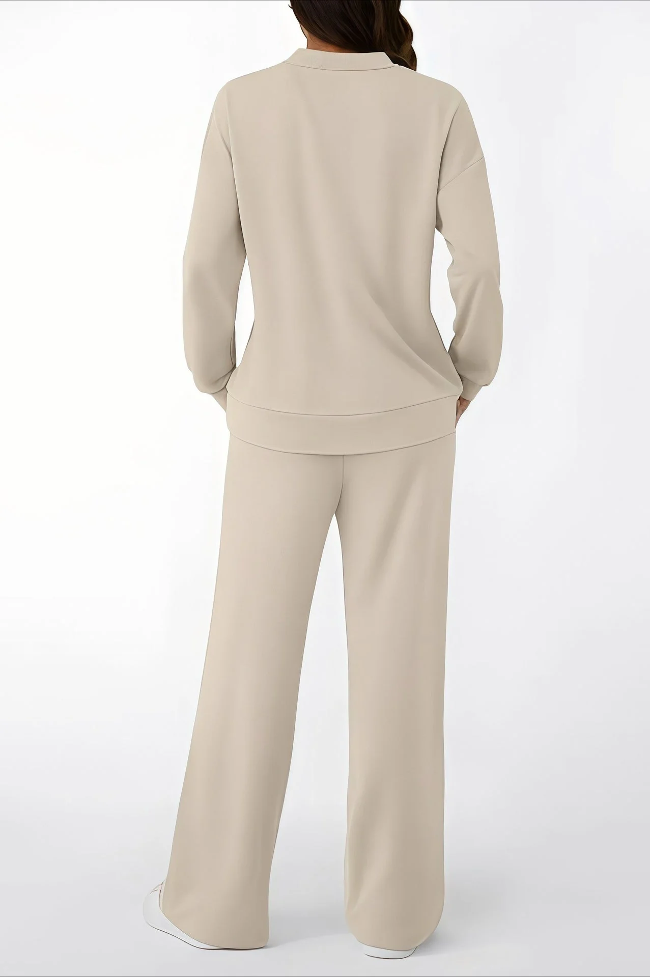 Chic Pocketed Drawstring Solid Casual Two Piece Set - Image 2