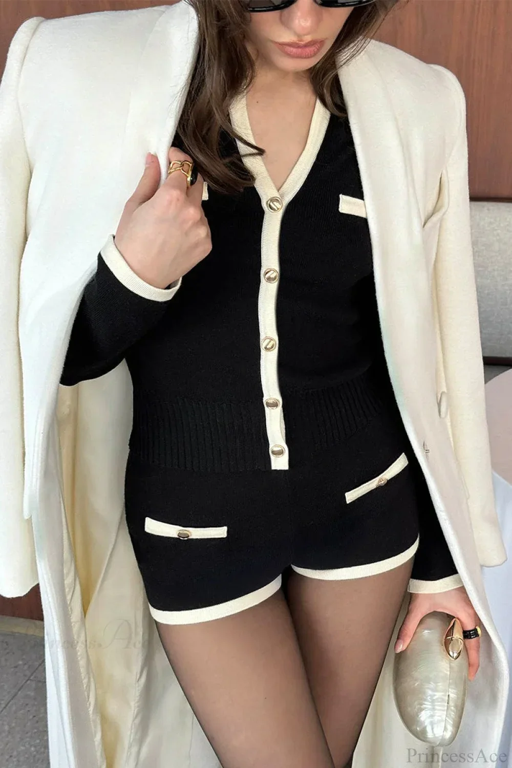 Chic Sexy Knit Cardigan Shorts Two Piece Set - Image 8