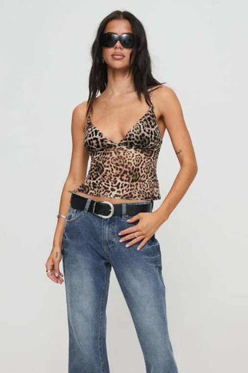 Chic Sexy Leopard Print Cami Top - Image 3