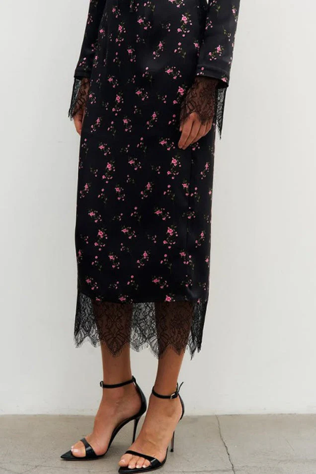 Chic Slim Floral Print Long Sleeve Skirt Set - Image 5