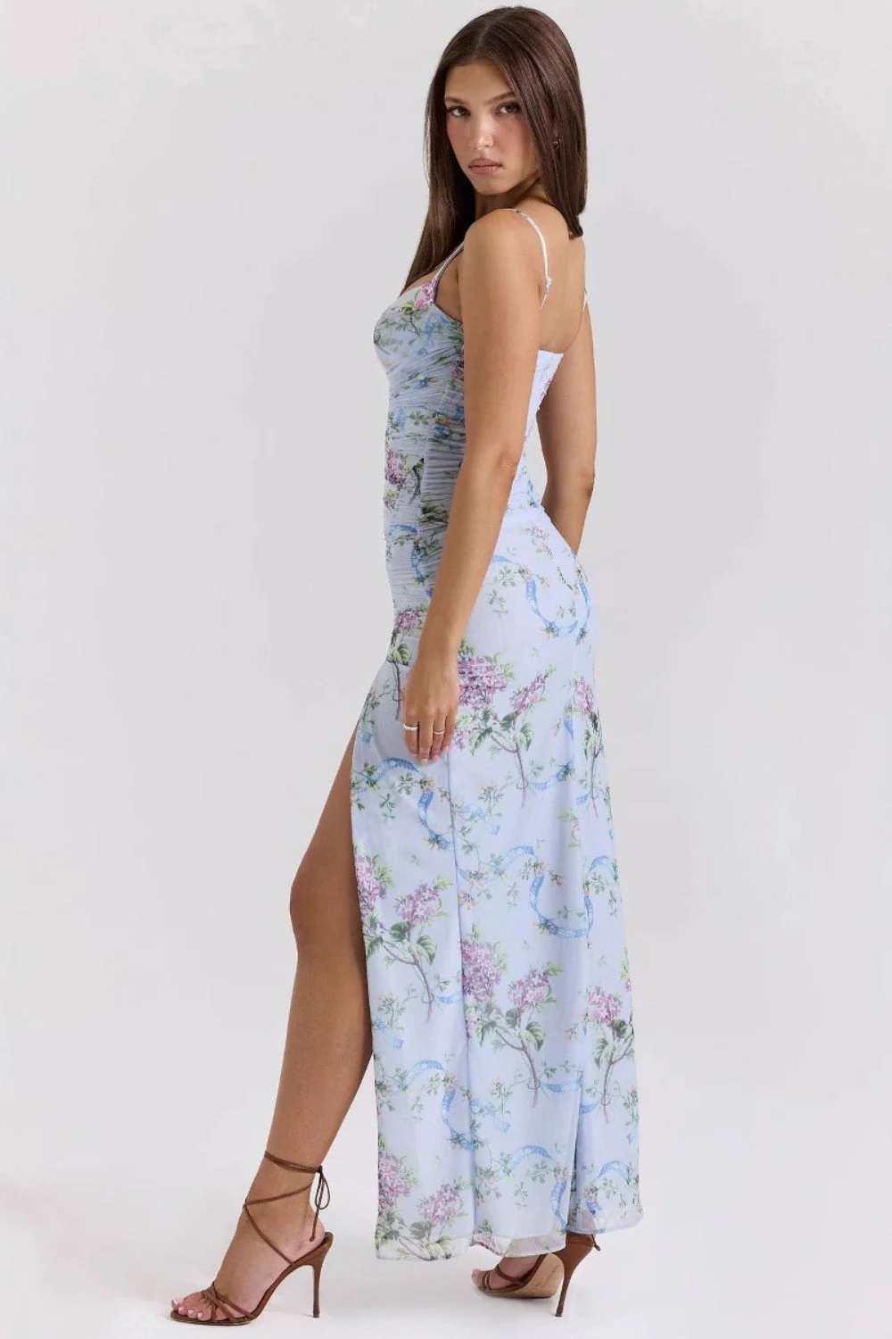 Chic Slim Spaghetti Strap Floral Dress - Image 3