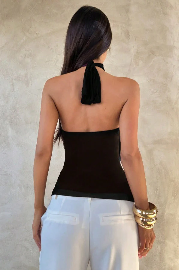 Chic Solid Ruffle Slim Halter Top - Image 14