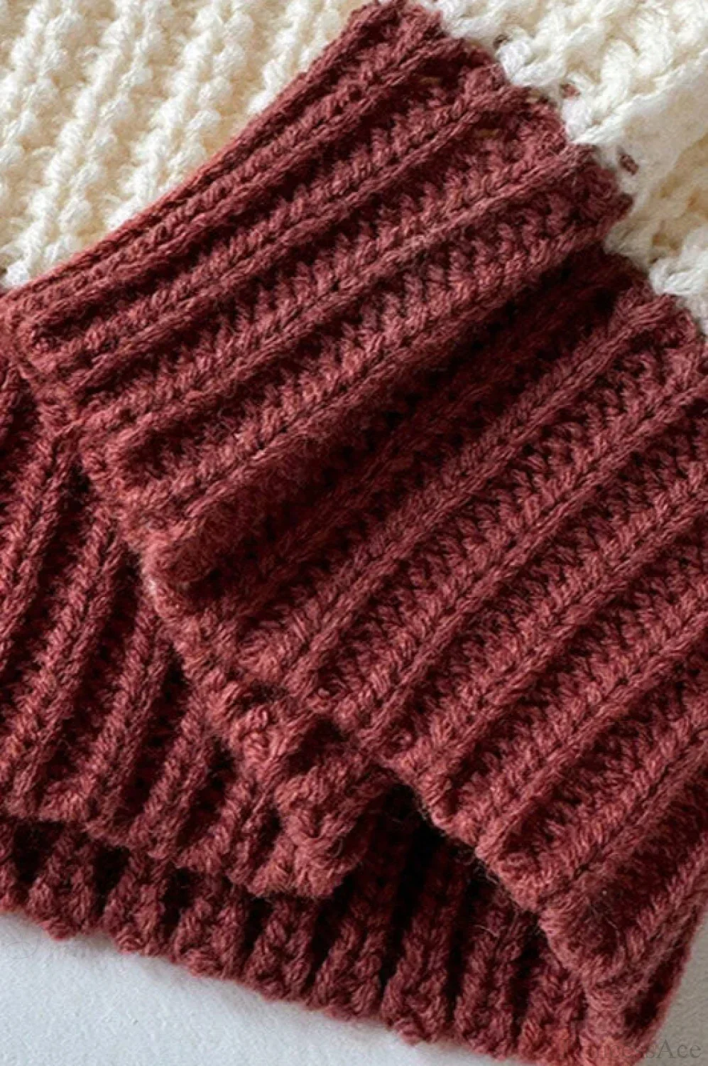 Chic Striped Off Shoulder Lantern Sleeve Knit Sweater - Image 4