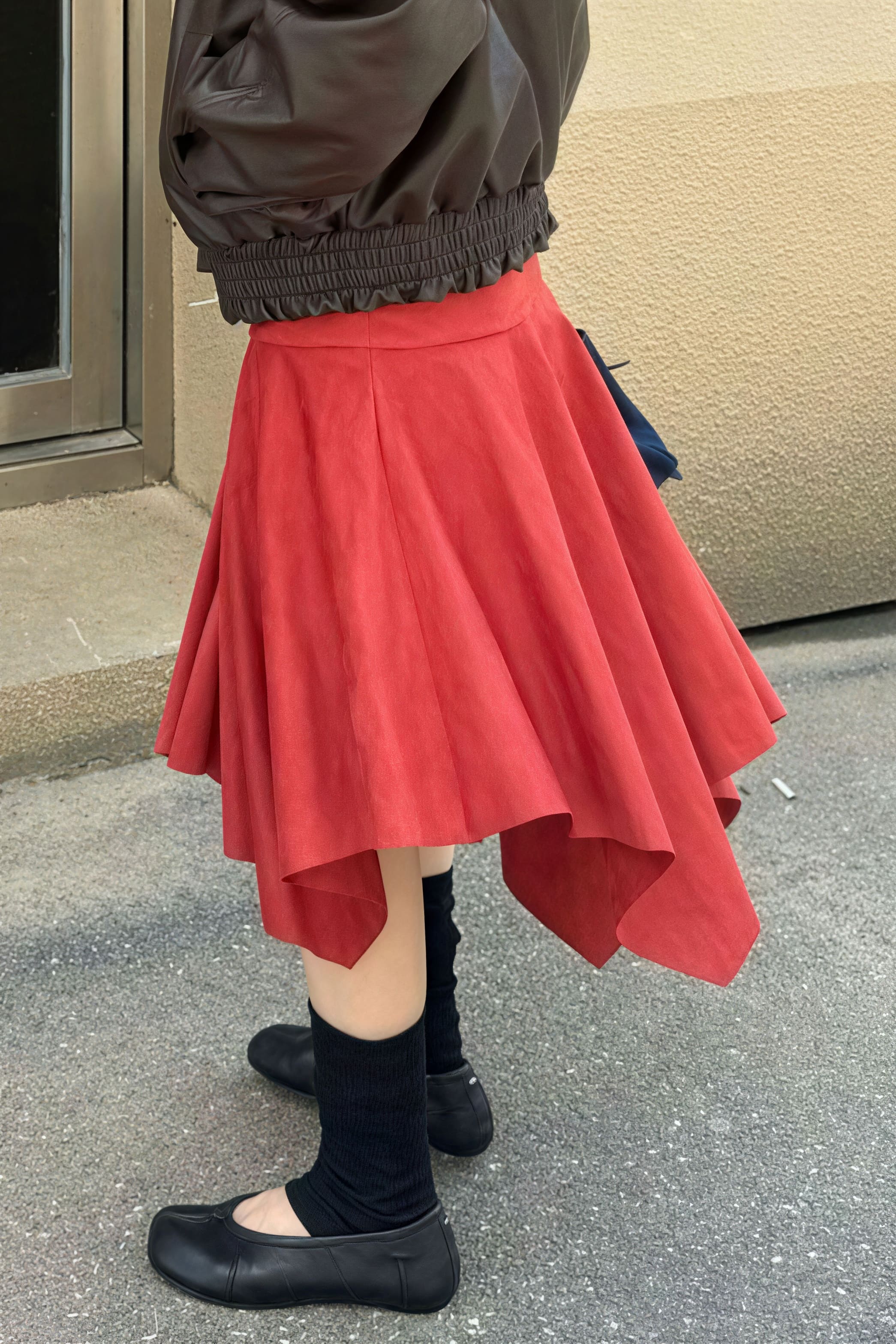 Chic Suede High Waist Asymmetrical Skirt - Image 6