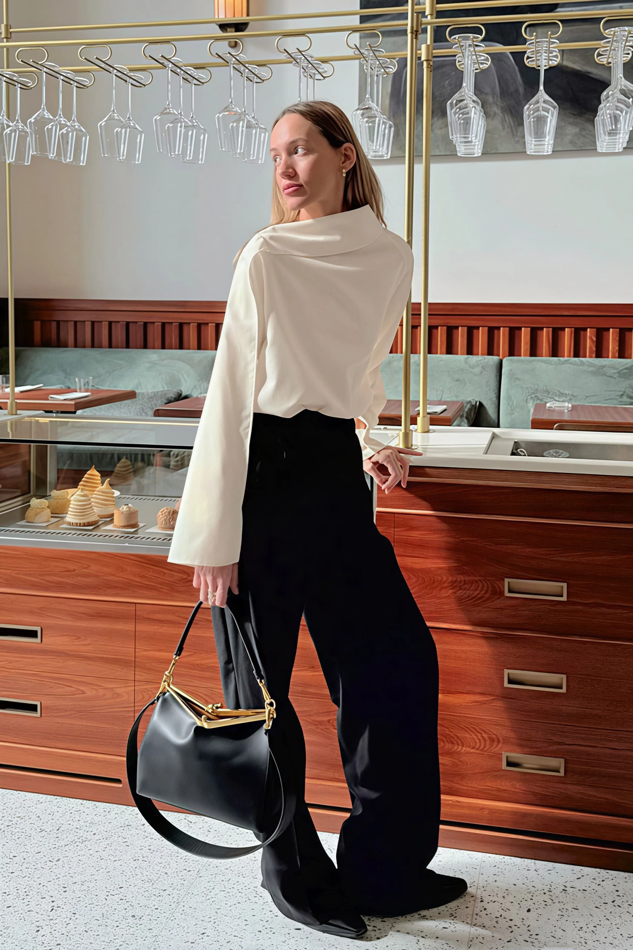 Chic Tie Detail Apricot Long Sleeve Blouse - Image 4