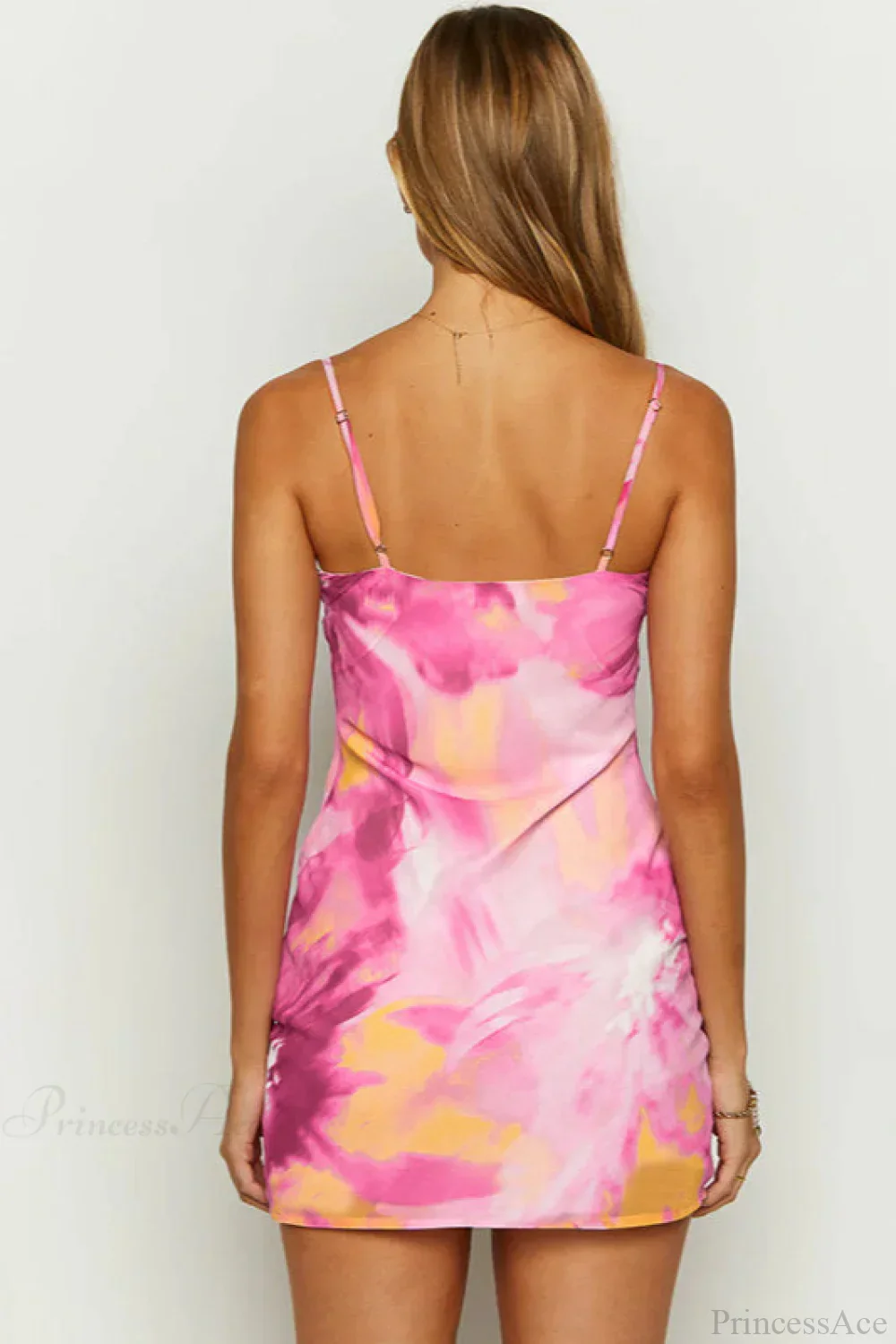 Chic Tie Detail Spaghetti Strap Fitted Mini Dress - Image 4
