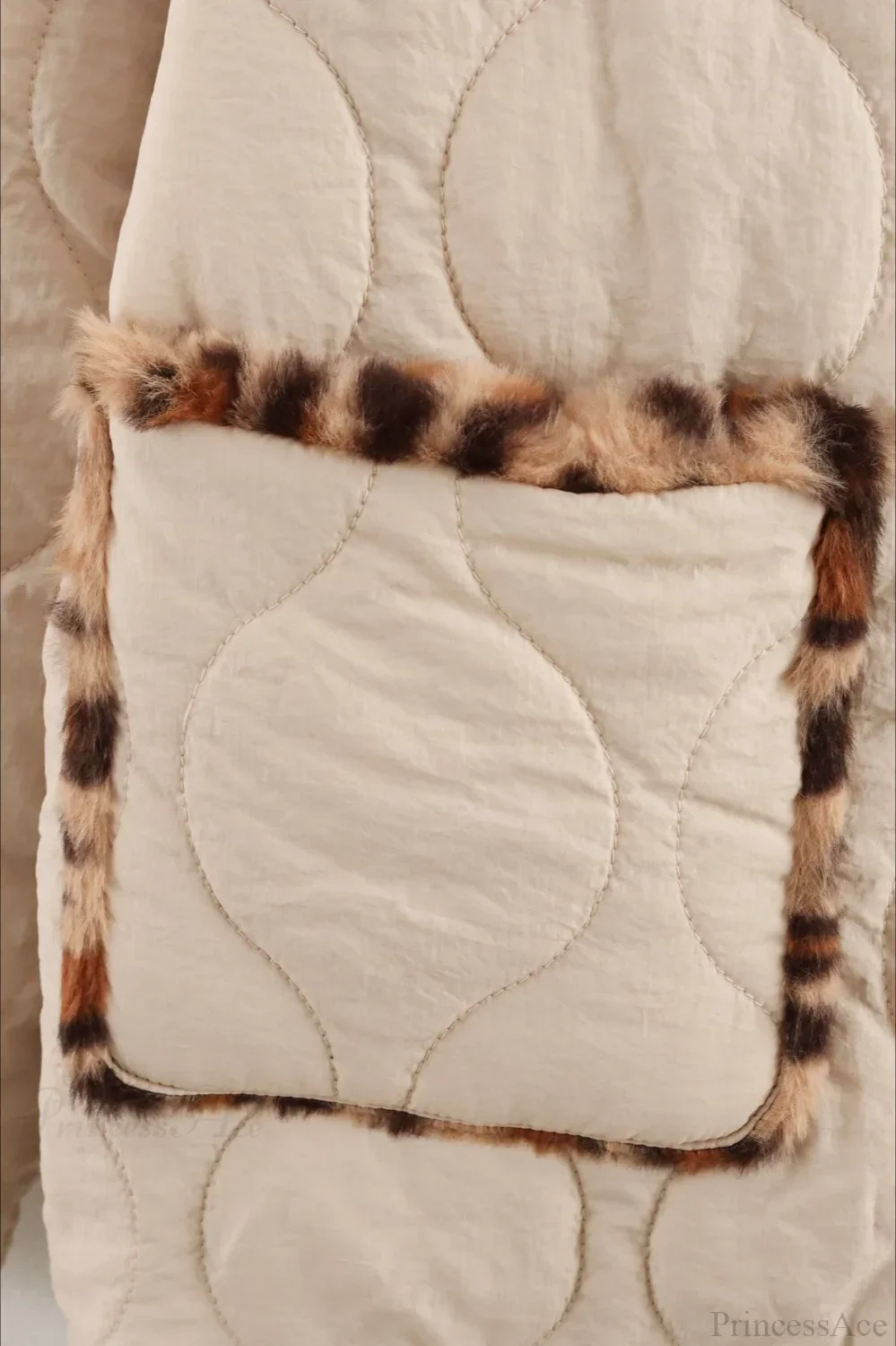 Chic Turn-Down Collar Reversible Leopard Cotton Coat - Image 3