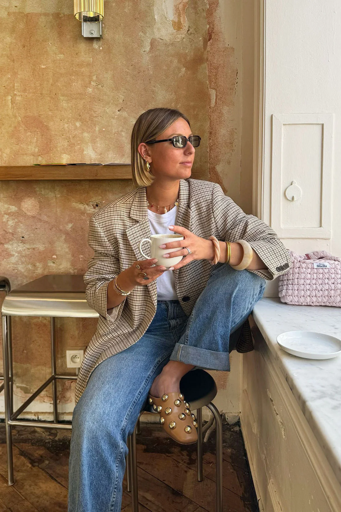 Chic Vintage Plaid Business Blazer Coat - Image 5