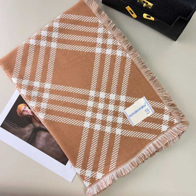 Classic Checkered Wool Blend Scarf - Image 9
