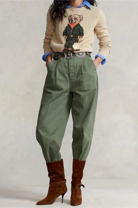 Classic Embroidery Retro Relaxed Sweater - Image 2