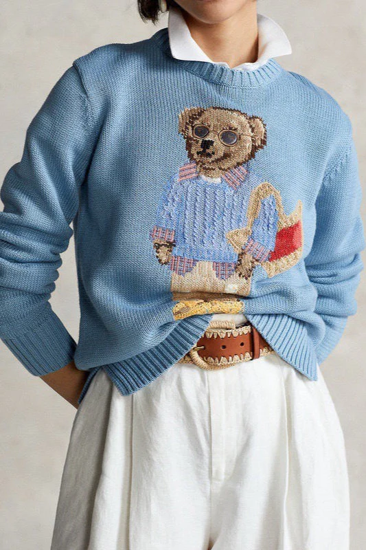 Classic Embroidery Retro Relaxed Sweater - Image 3