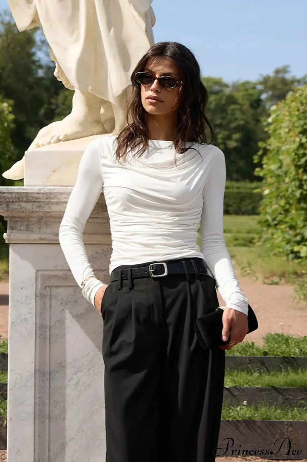 Clean White Modal Long Sleeve Tee - Image 2