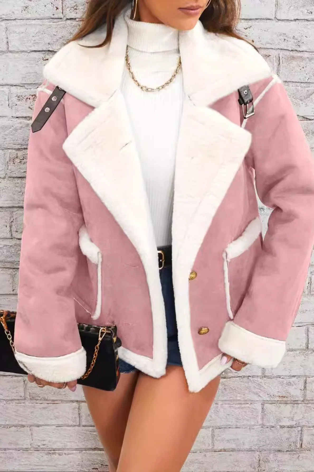 Collared Plush Warm Casual Winter Coat - Image 3