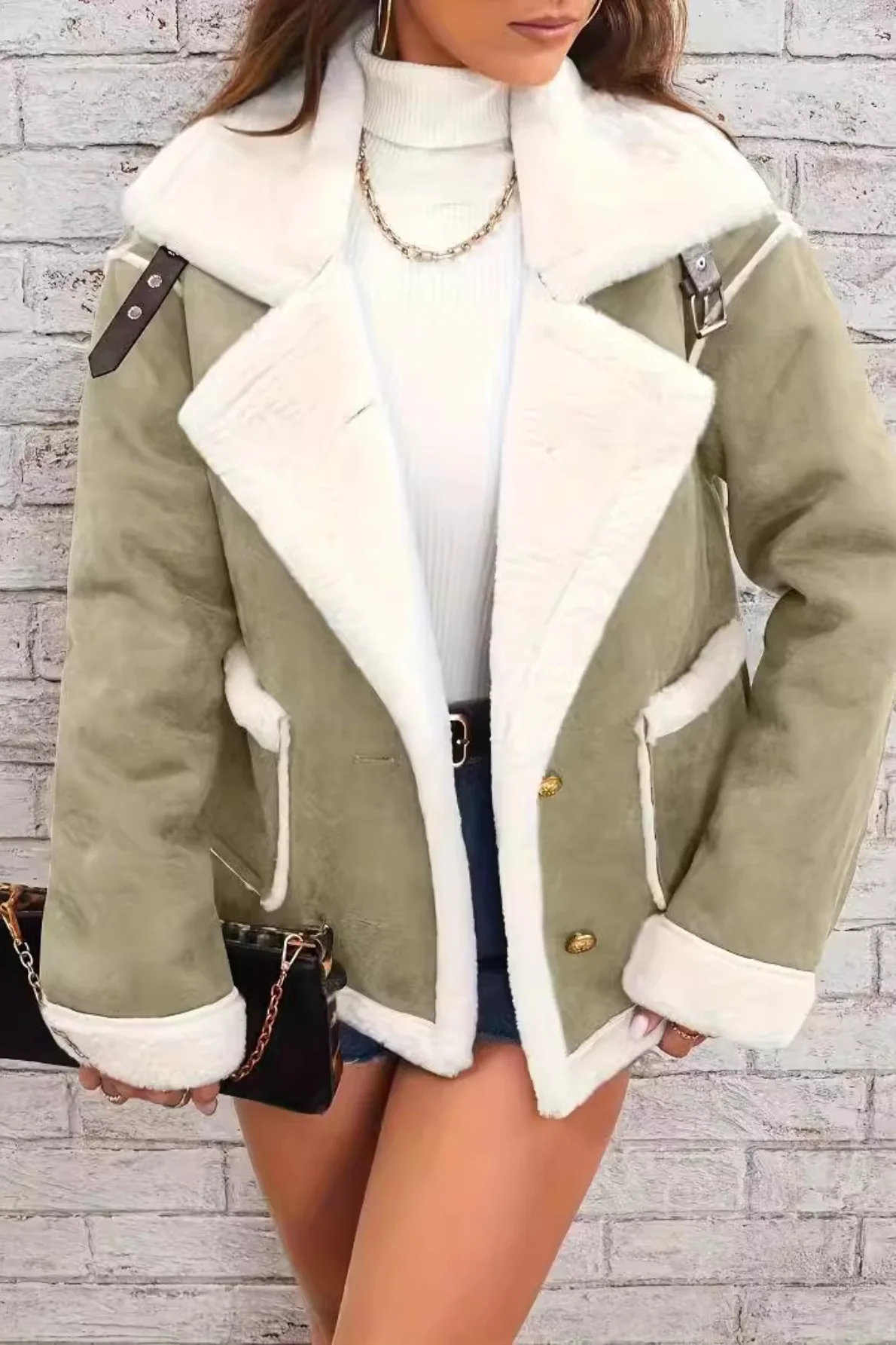 Collared Plush Warm Casual Winter Coat - Image 5