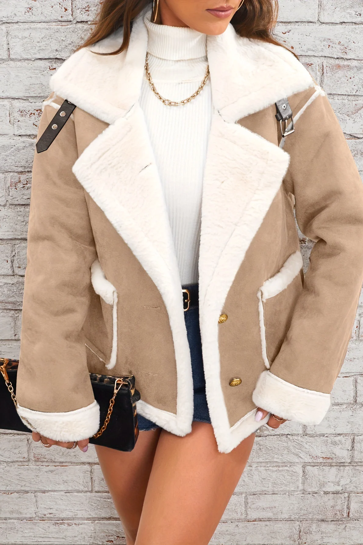 Collared Plush Warm Casual Winter Coat - Image 6