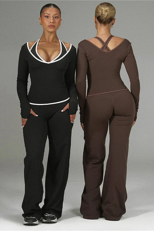 Color Block Casual Slim Three Piece Set - Image 12