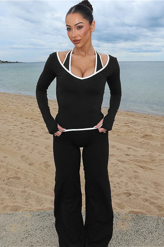 Color Block Casual Slim Three Piece Set - Image 2