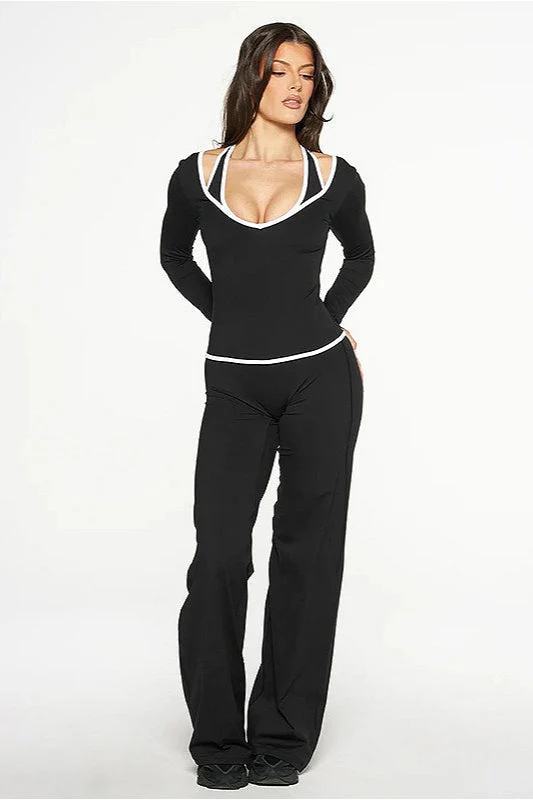 Color Block Casual Slim Three Piece Set - Image 4