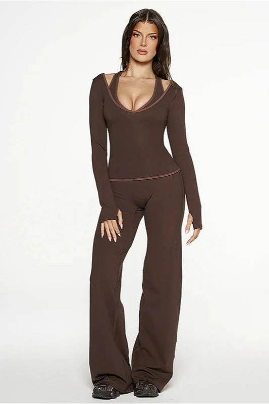 Color Block Casual Slim Three Piece Set - Image 9