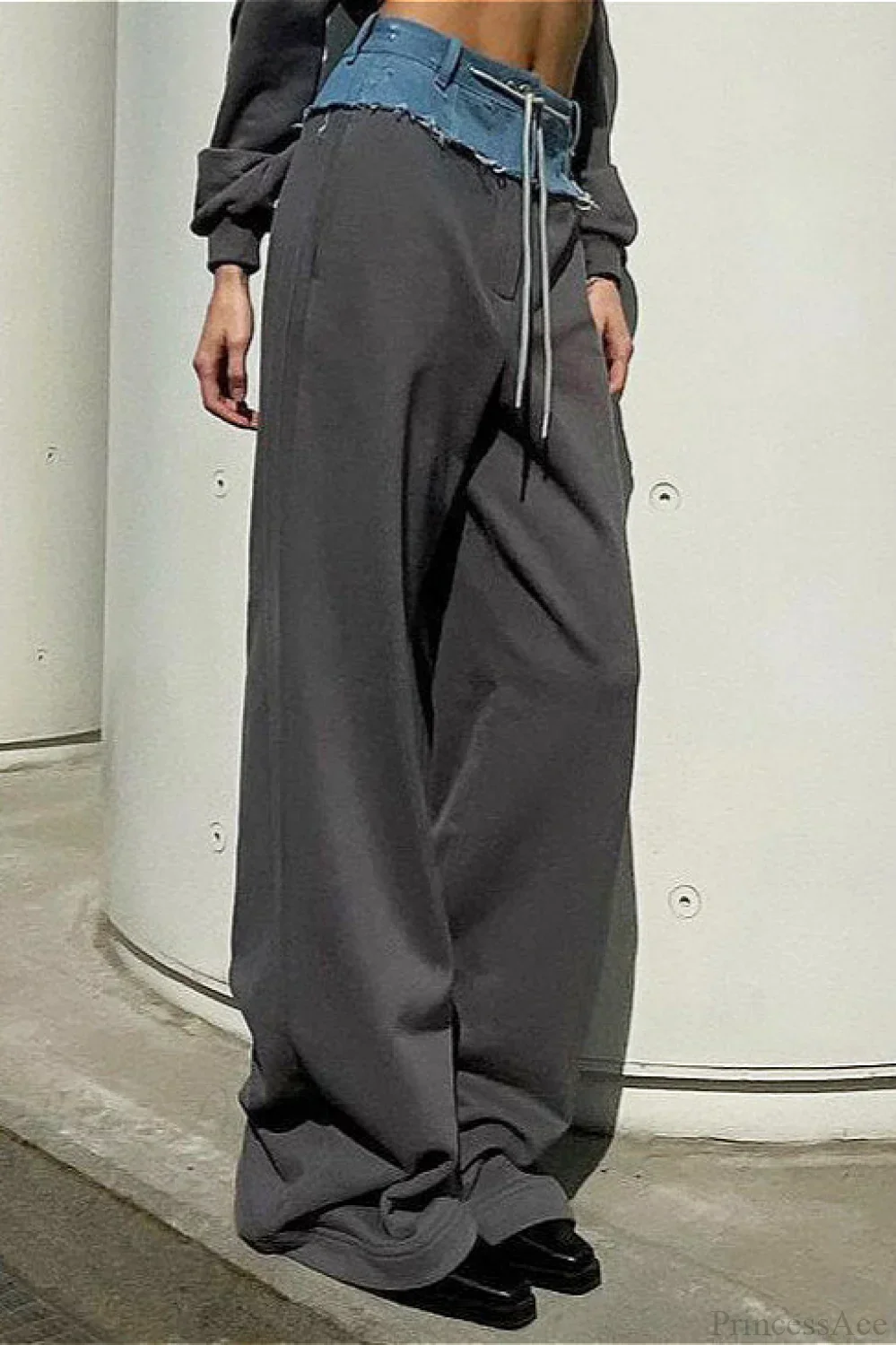 Color Block Casual Straight Wide Leg Jeans - Image 2