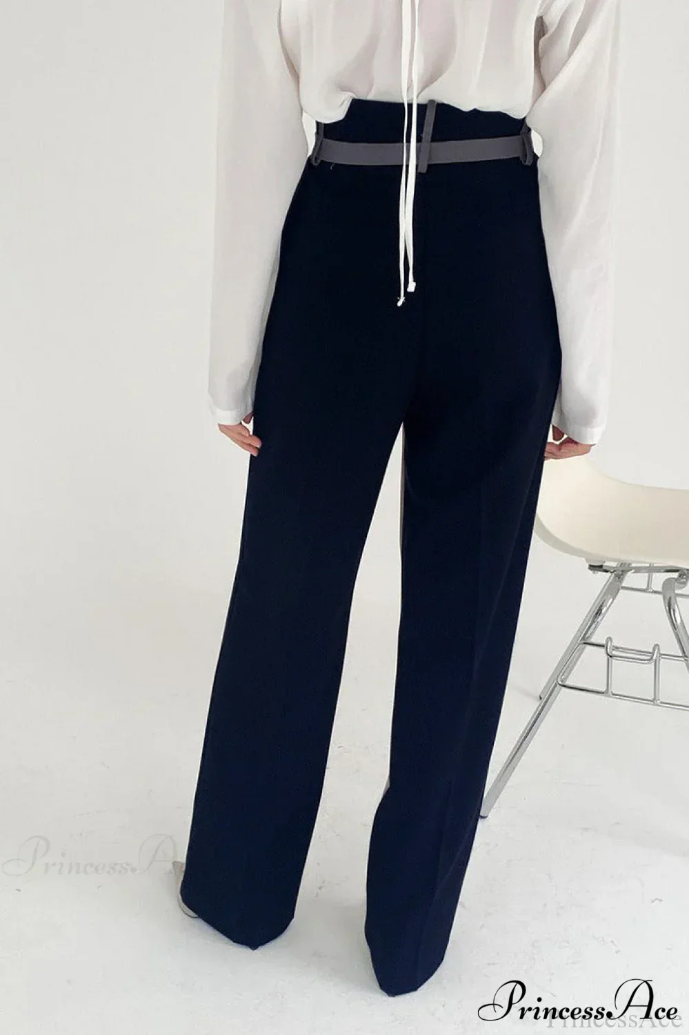 Color Block High Waisted Wide Leg Pants - Image 6