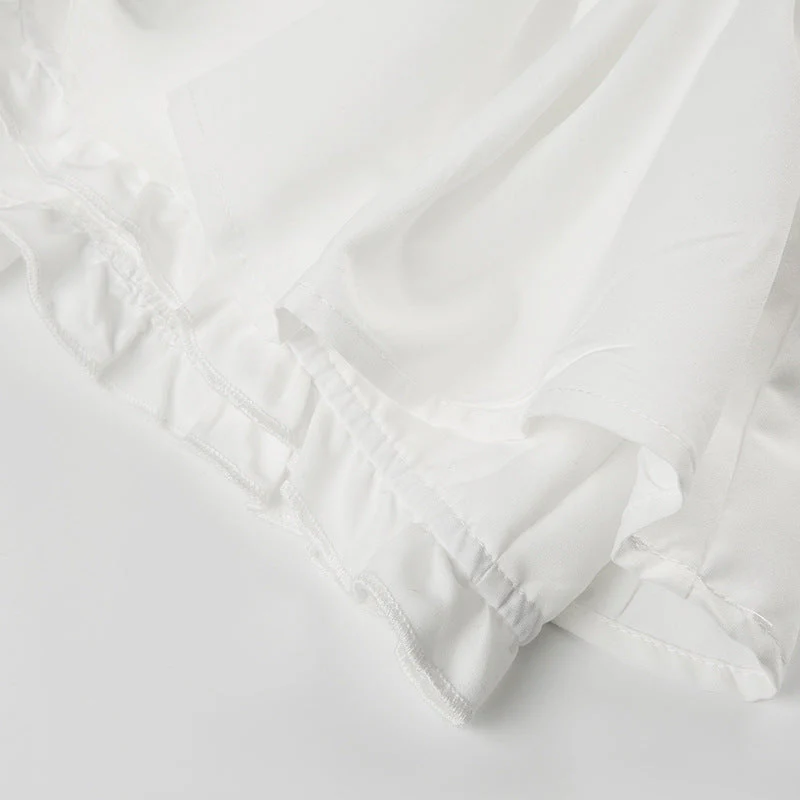 Color Block Low Waist Belt Ruffle A Line Mini Skirt - Image 6