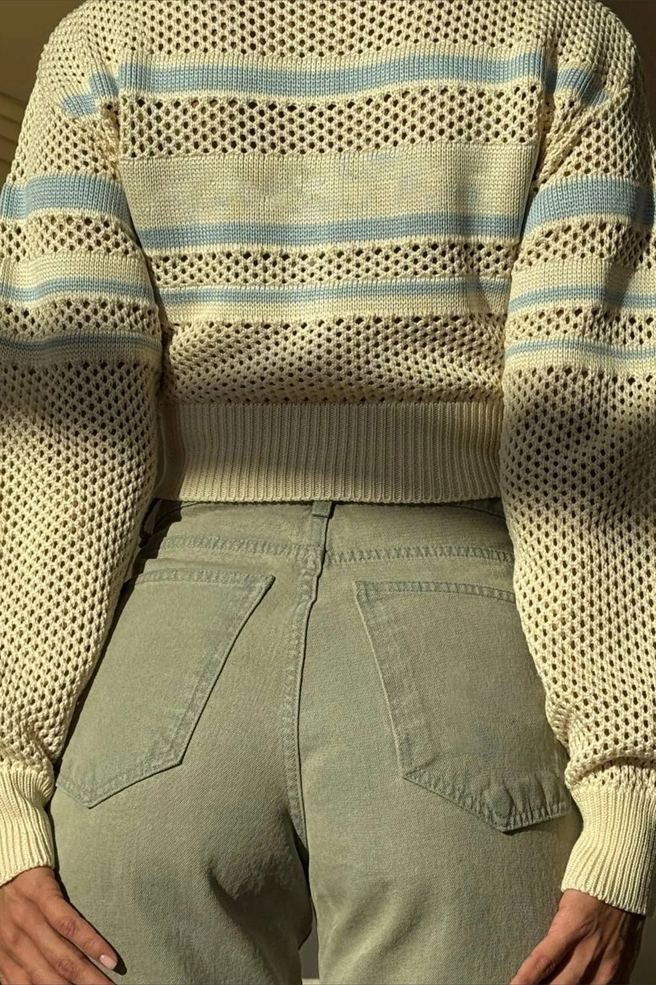 Colorblock Stripe Zip Collar Cutout Longsleeve Hoodie - Image 5