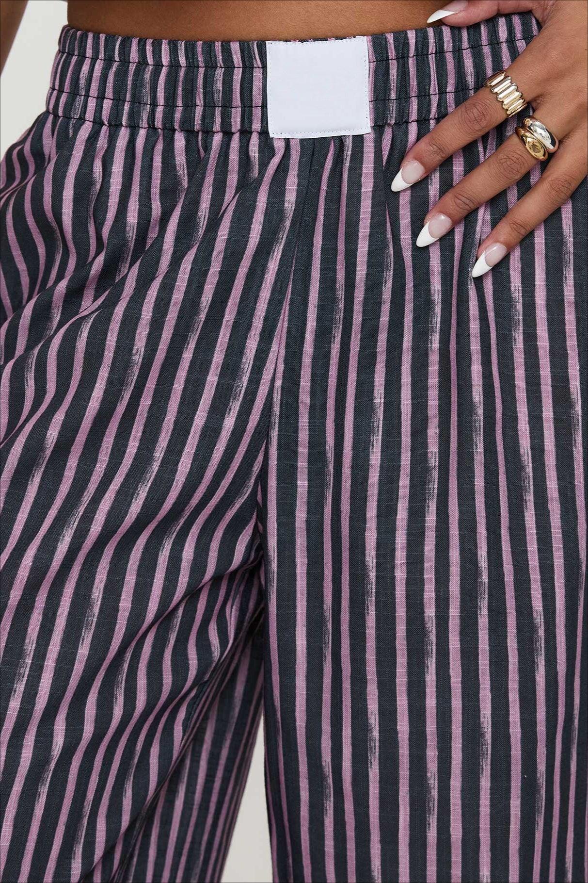 Colorblock Striped Wide-Leg Relaxed Pants - Image 15