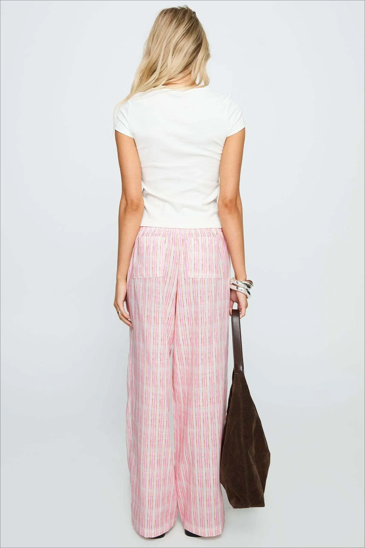 Colorblock Striped Wide-Leg Relaxed Pants - Image 4