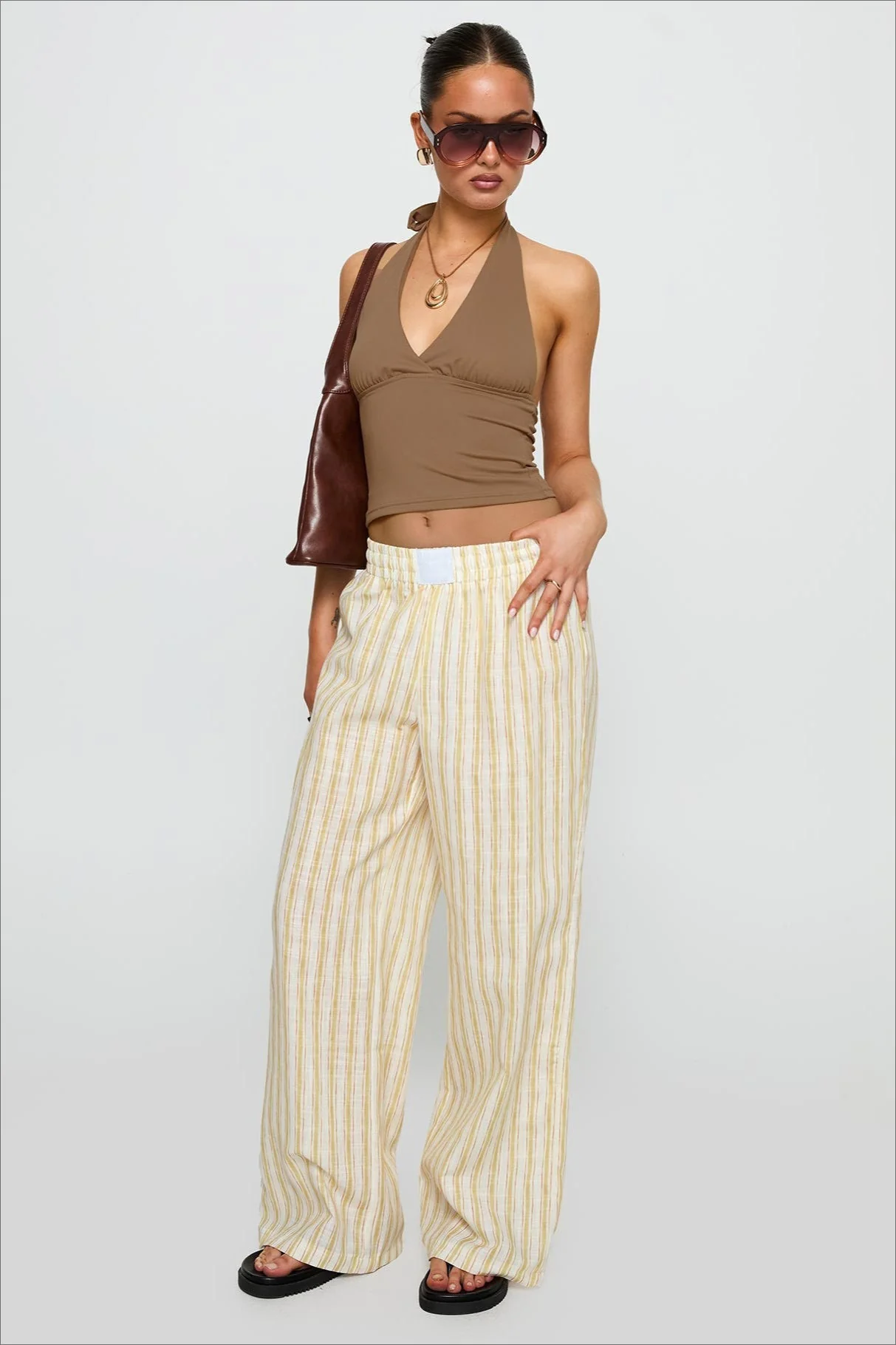 Colorblock Striped Wide-Leg Relaxed Pants - Image 7